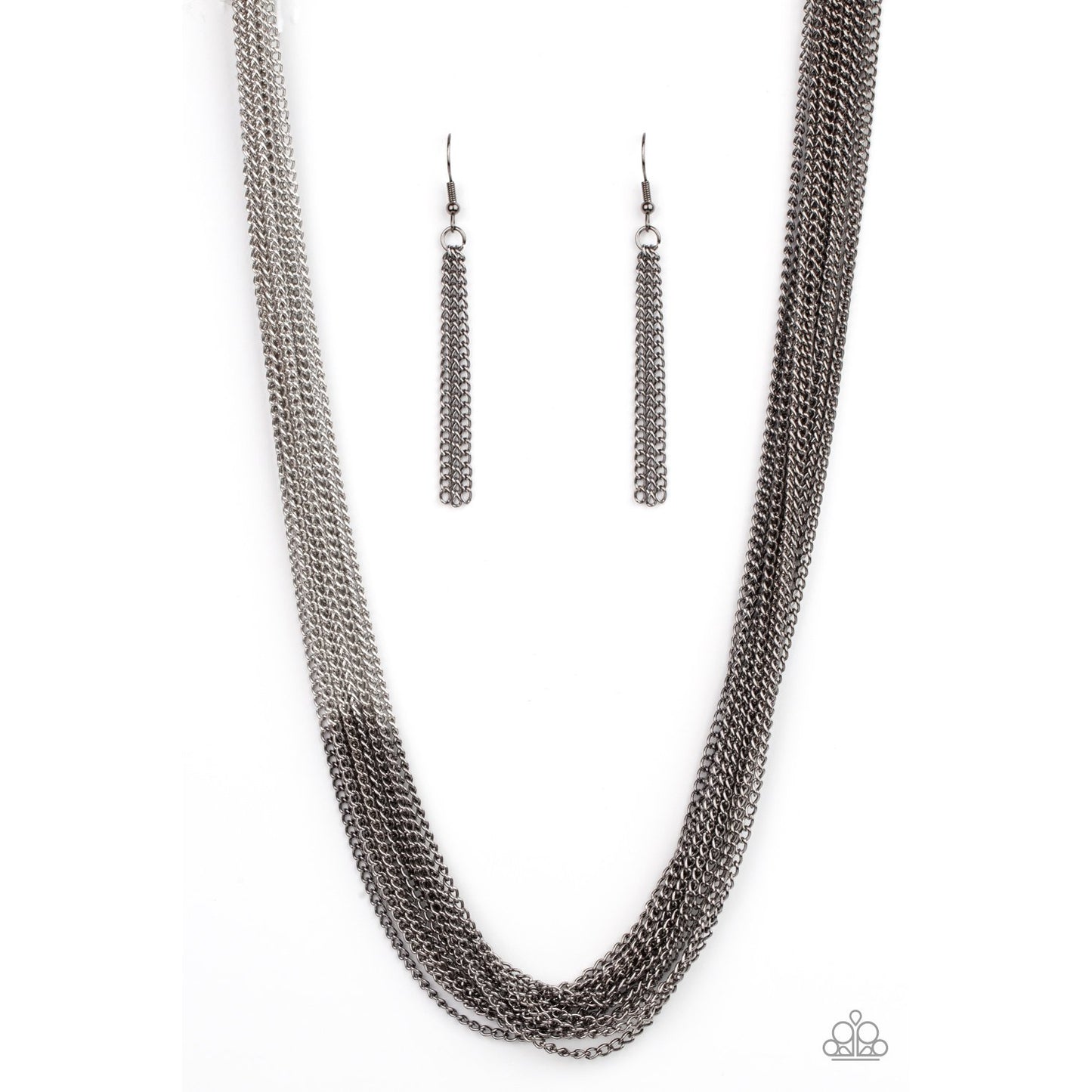 Metallic Merger - Black Gunmetal and Silver Necklace - Paparazzi Accessories - GlaMarous Titi Jewels