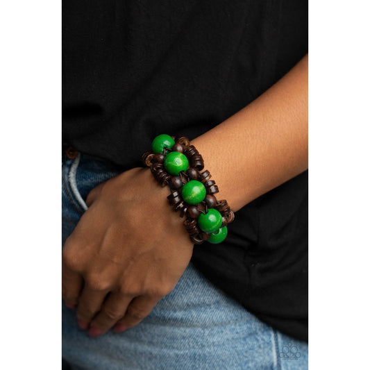 Tropical Temptations - Green and Brown Bracelet - Paparazzi Accessories - GlaMarous Titi Jewels