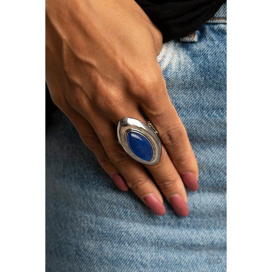Sahara Seer - Blue Ring - Paparazzi Accessories - GlaMarous Titi Jewels