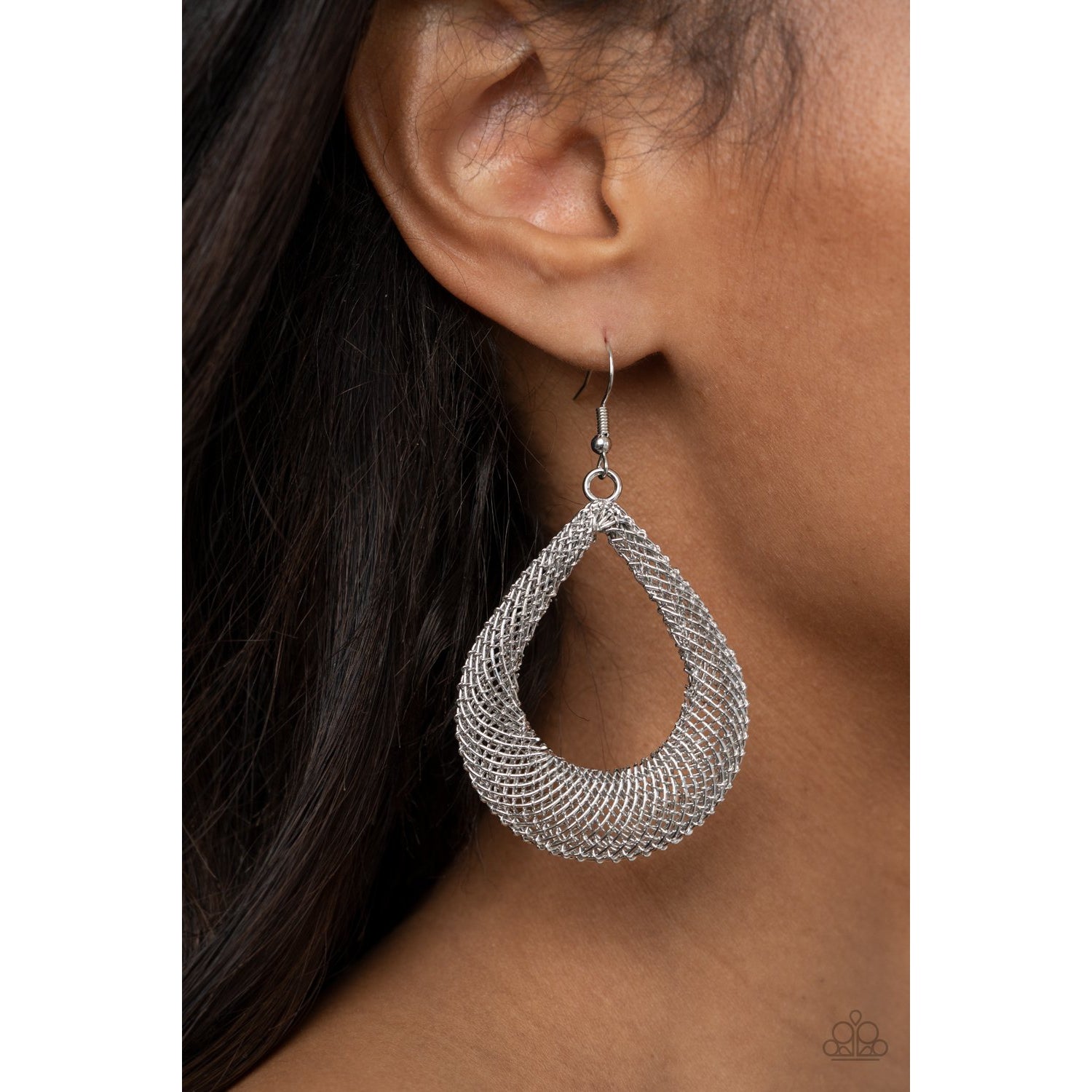 A Hot MESH - Silver Earrings - Paparazzi Accessories - GlaMarous Titi Jewels