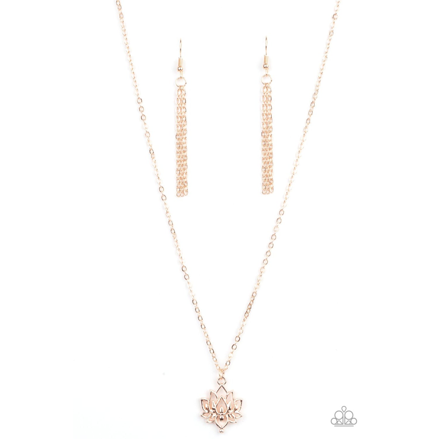 Lotus Retreat - Rose Gold Necklace - Paparazzi Accessories - GlaMarous Titi Jewels