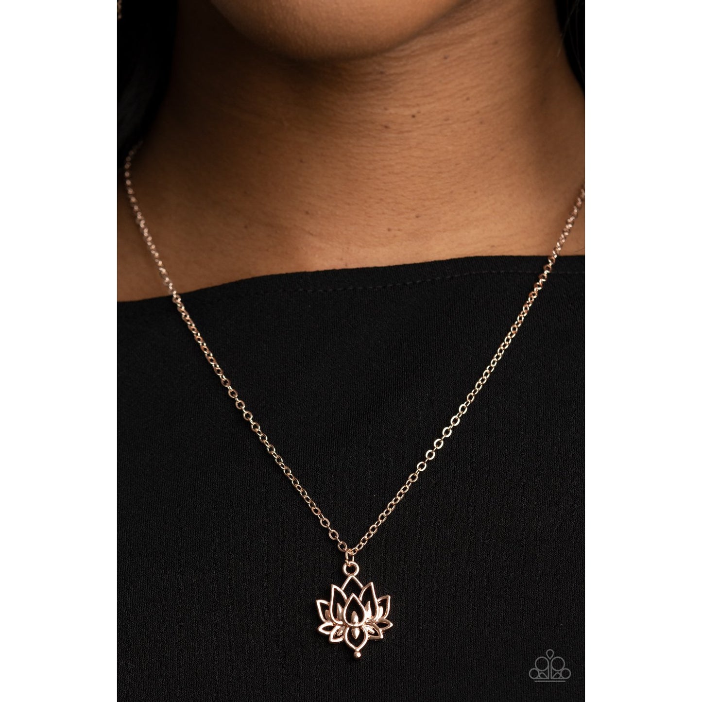 Lotus Retreat - Rose Gold Necklace - Paparazzi Accessories - GlaMarous Titi Jewels