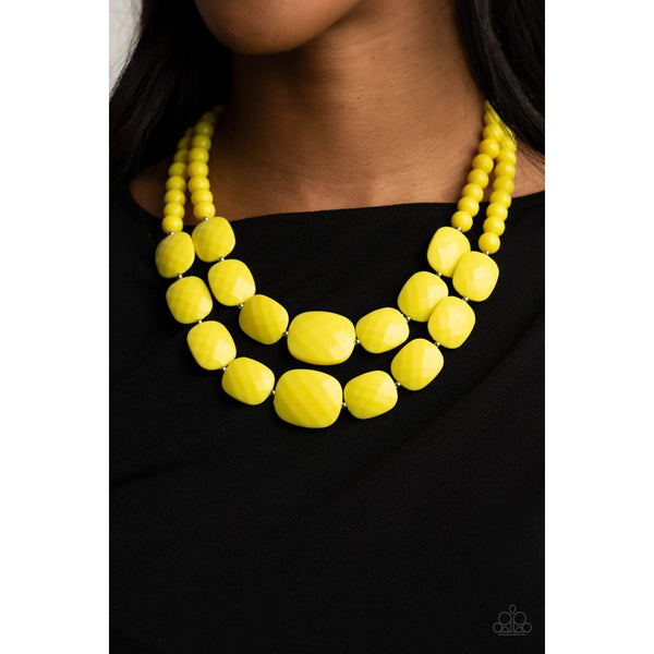 Paparazzi LOOK INTO MY AURA yellow necklace | eBay
