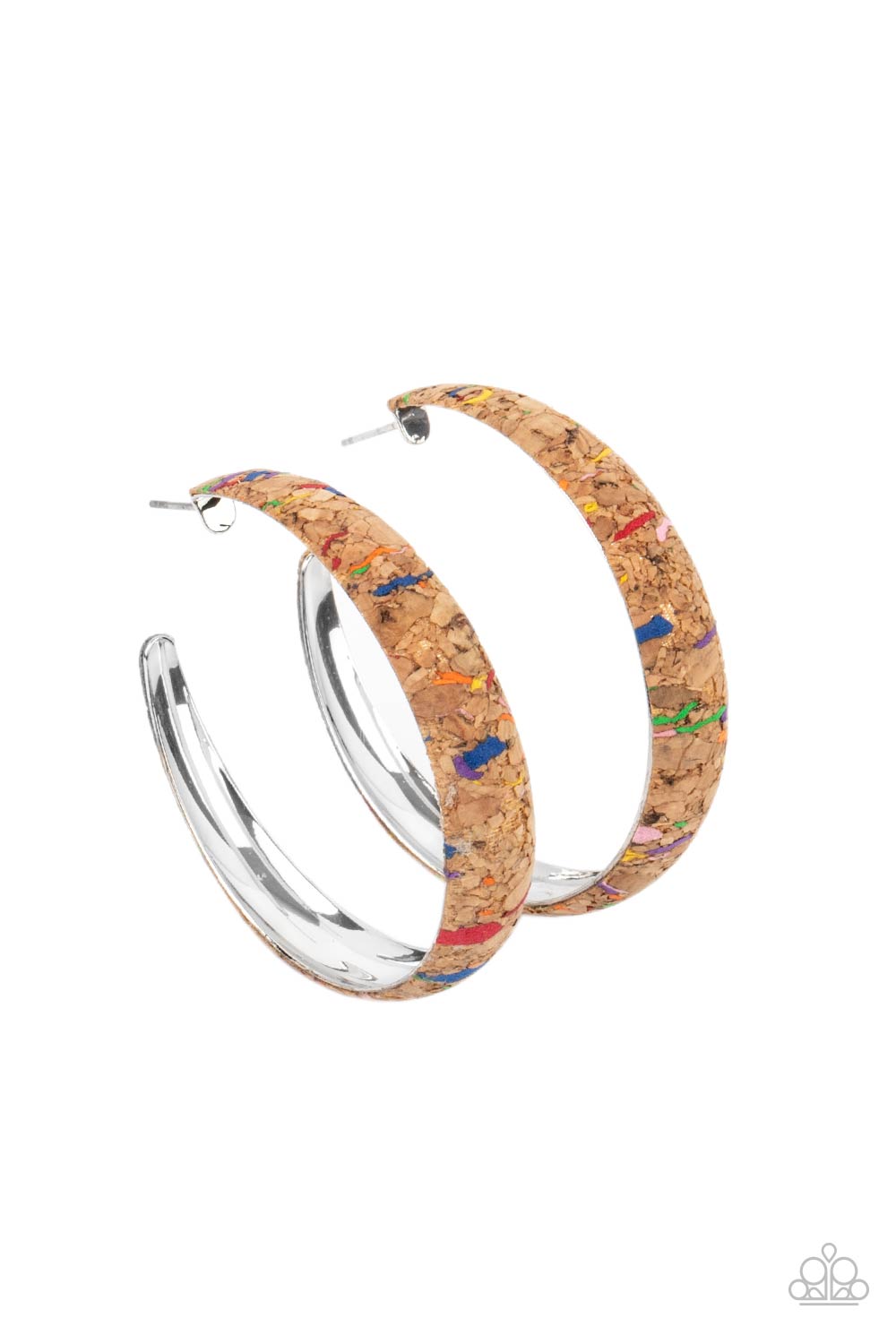 A CORK In The Road - Multi Cork Hoop Earrings- Paparazzi Accessories - GlaMarous Titi Jewels