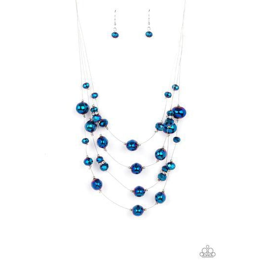 Cosmic Real Estate - Blue Oil Spill Necklace - Paparazzi Accessories - GlaMarous Titi Jewels