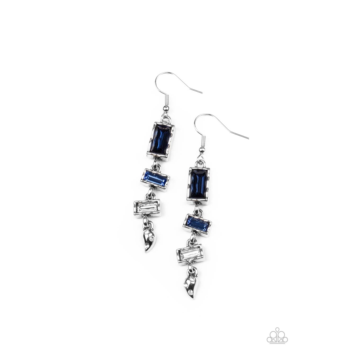 Modern Day Artifact - Blue Rhinestone Earrings - Paparazzi Accessories - GlaMarous Titi Jewels