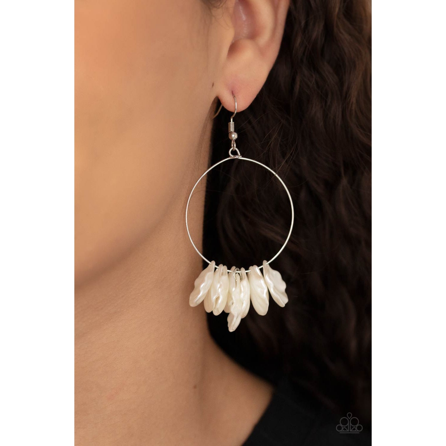 Sailboats and Seashells - White Earrings - Paparazzi Accessories - GlaMarous Titi Jewels