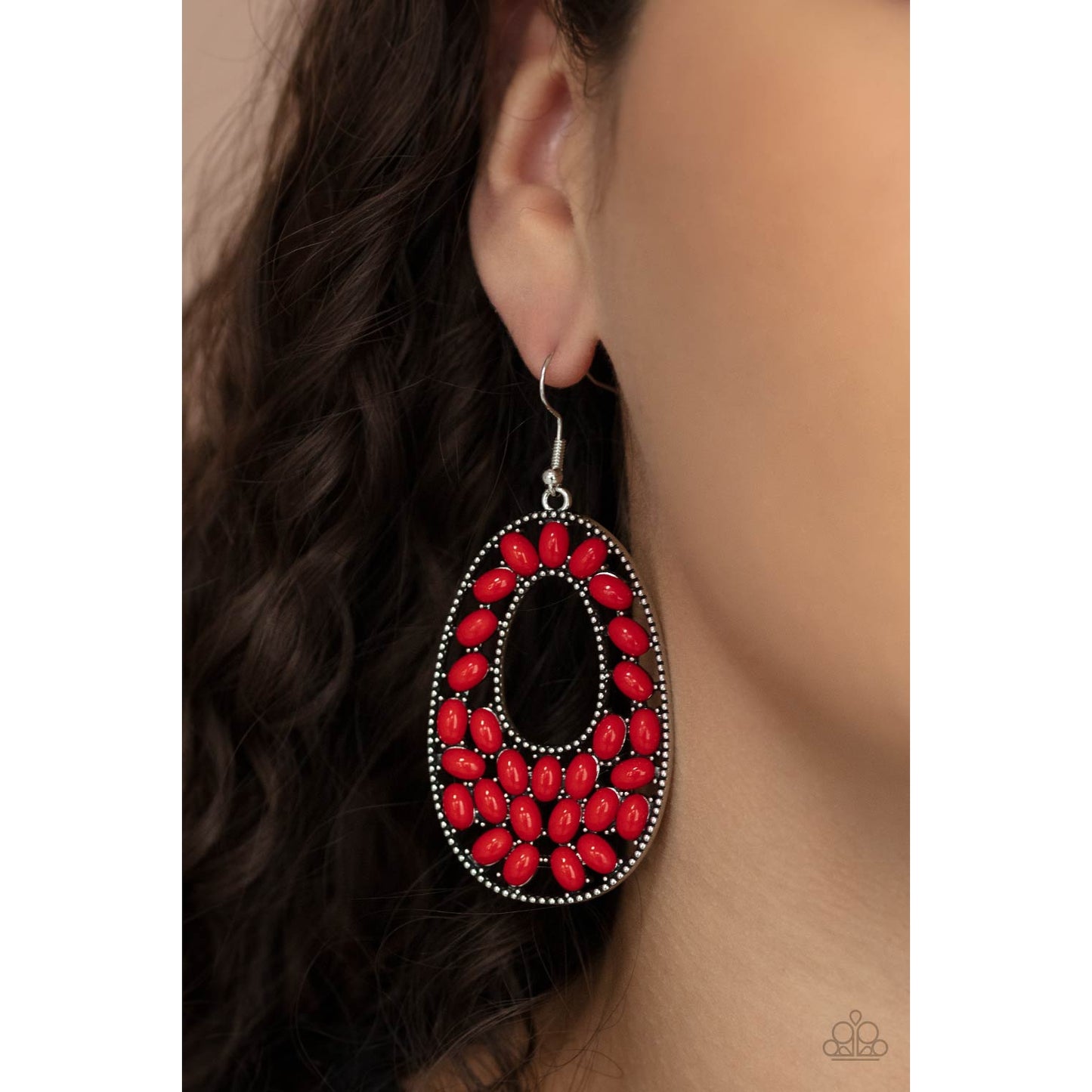 Beaded Shores - Red Beads Earrings - Paparazzi Accessories - GlaMarous Titi Jewels