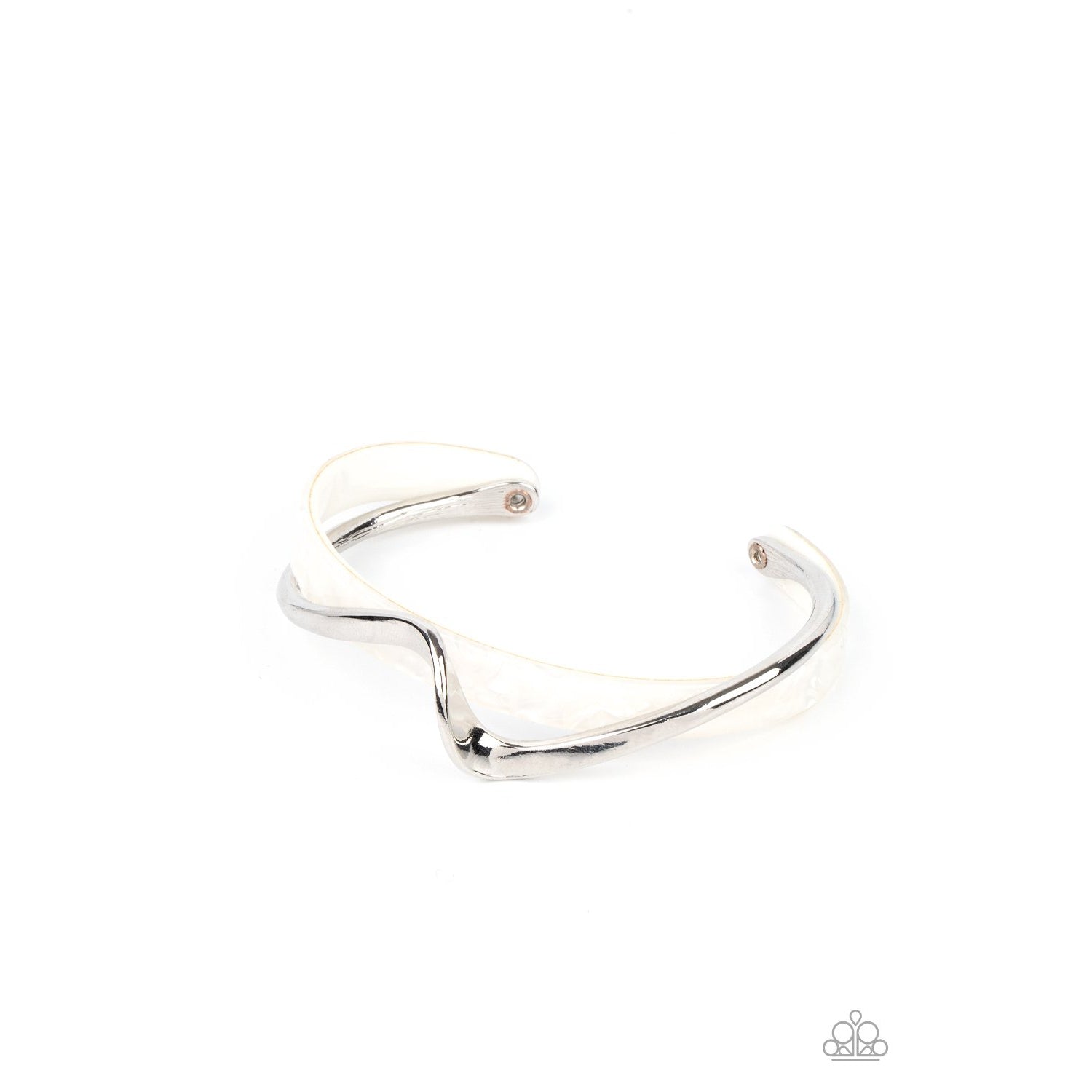 Craveable Curves - White Cuff Bracelet - Paparazzi Accessories - GlaMarous Titi Jewels