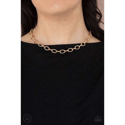 Craveable Couture - Gold Choker - Paparazzi Accessories - GlaMarous Titi Jewels