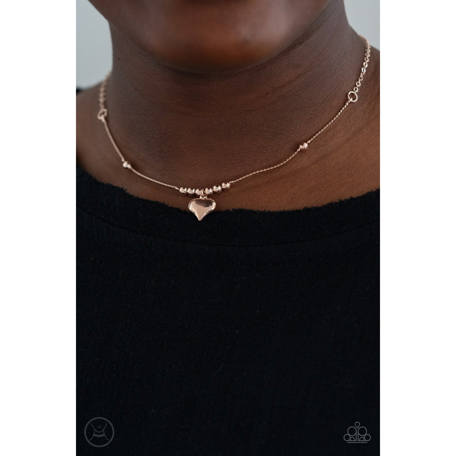 Casual Crush - Rose Gold Choker - Paparazzi Accessories - GlaMarous Titi Jewels