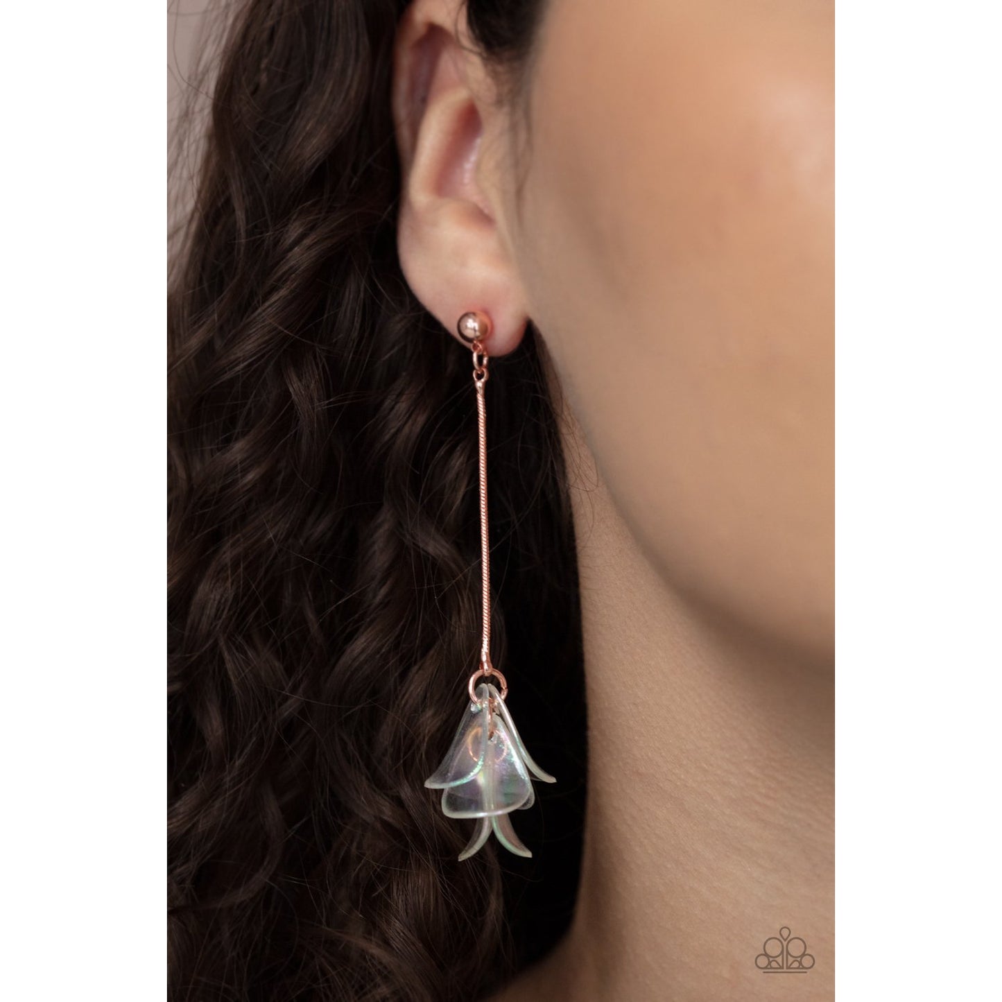 Keep Them In Suspense - Copper Iridescent Acrylic Earrings - Paparazzi Accessories - GlaMarous Titi Jewels