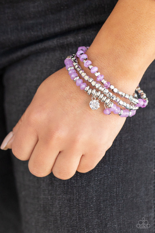 Glacial Glimmer - Purple Bracelets - Paparazzi Accessories - GlaMarous Titi Jewels
