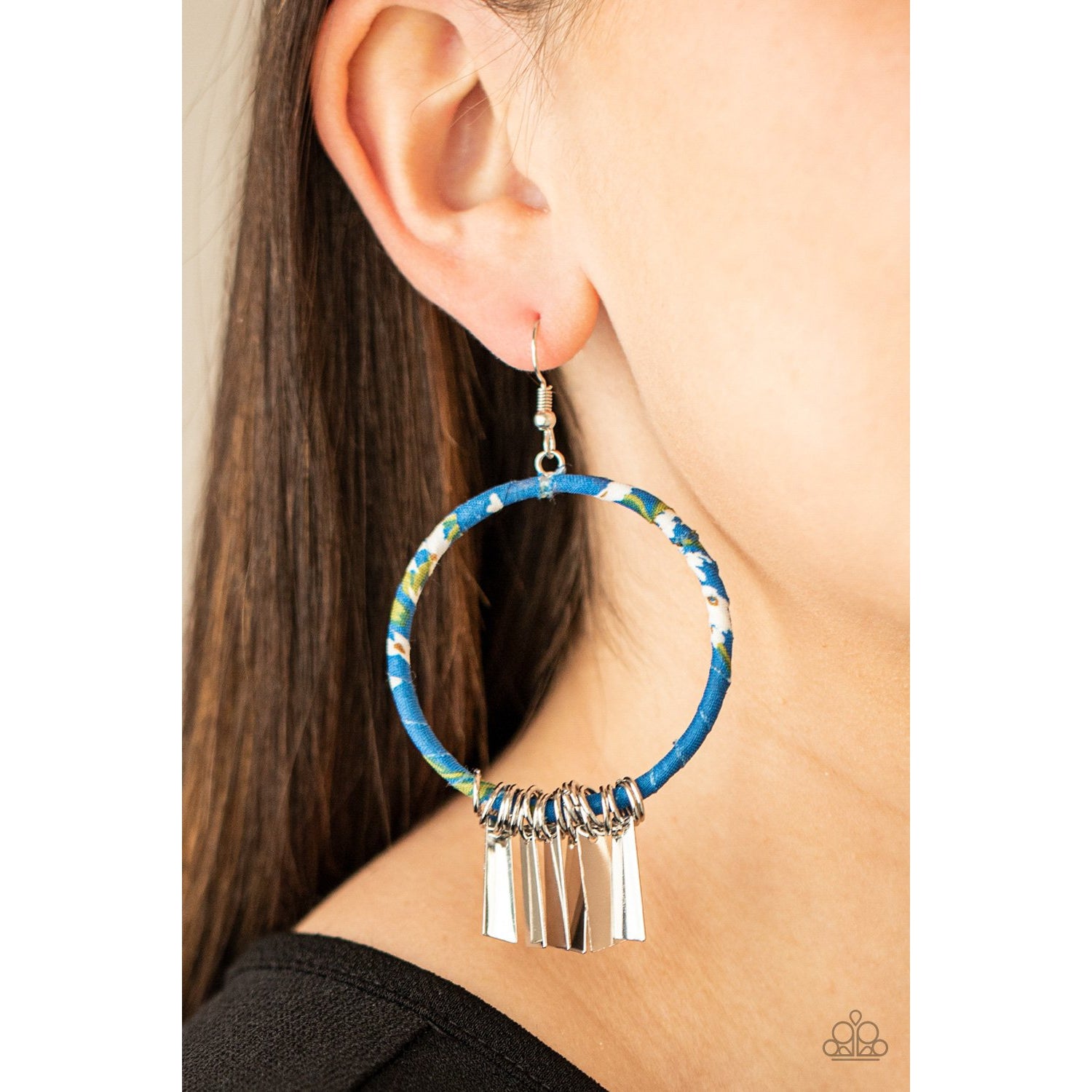 Garden Chimes - Blue Hoop Earrings - Paparazzi Accessories - GlaMarous Titi Jewels