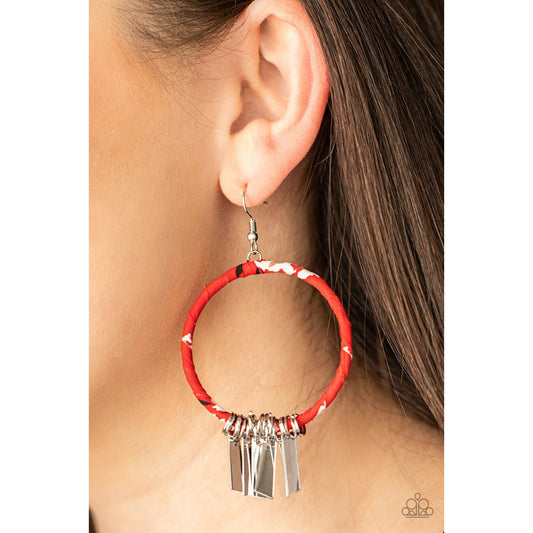 Garden Chimes - Red Fringe Earrings - Paparazzi Accessories - GlaMarous Titi Jewels