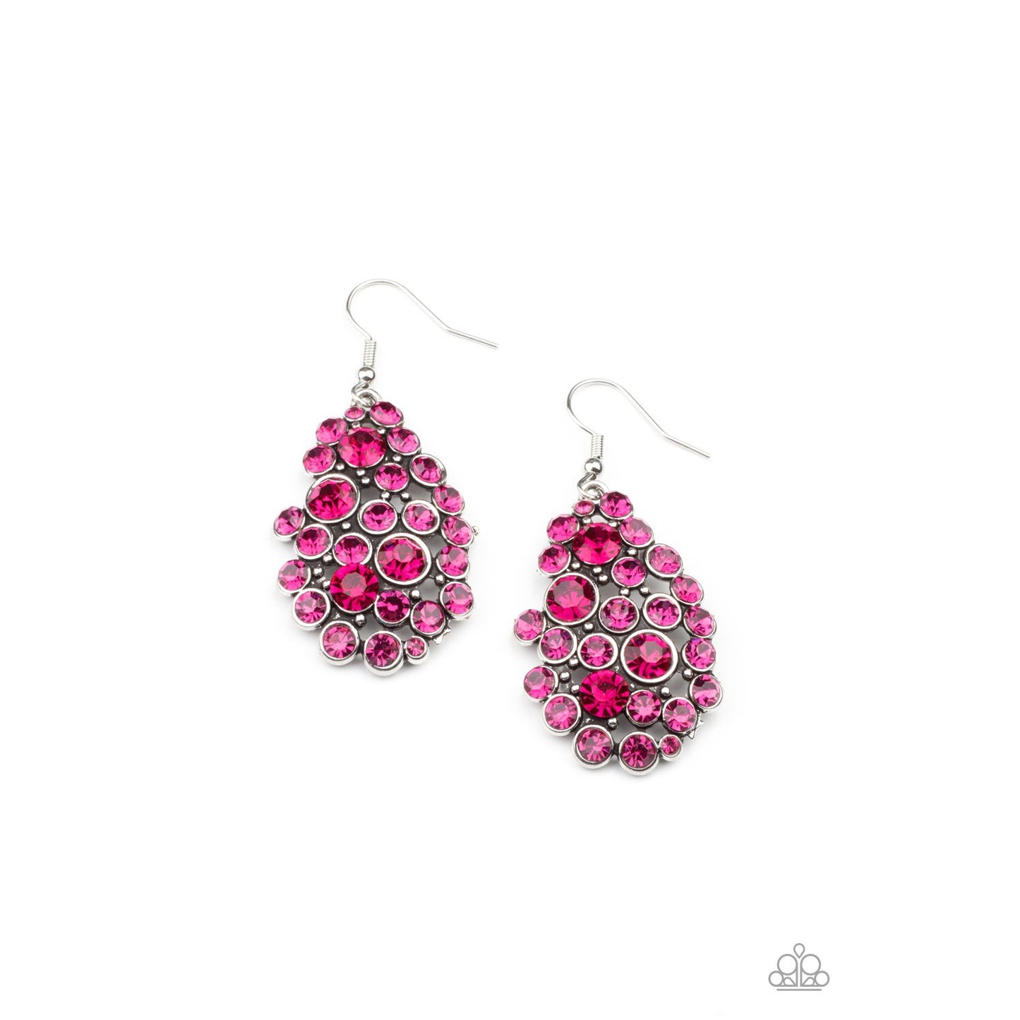 Smolder Effect - Pink Rhinestone Earrings - Paparazzi Accessories - GlaMarous Titi Jewels