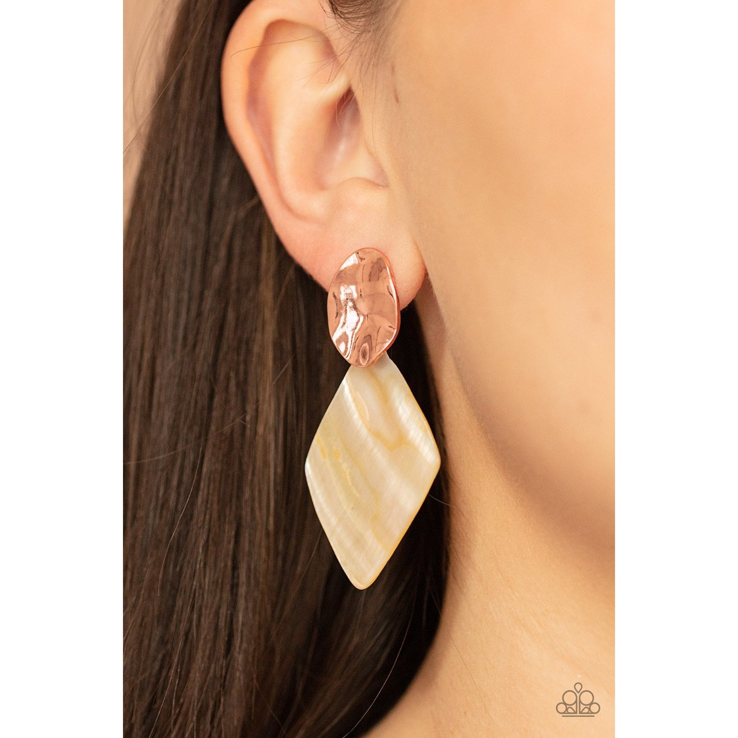Alluringly Lustrous - Copper Iridescent Earrings - Paparazzi Accessories - GlaMarous Titi Jewels