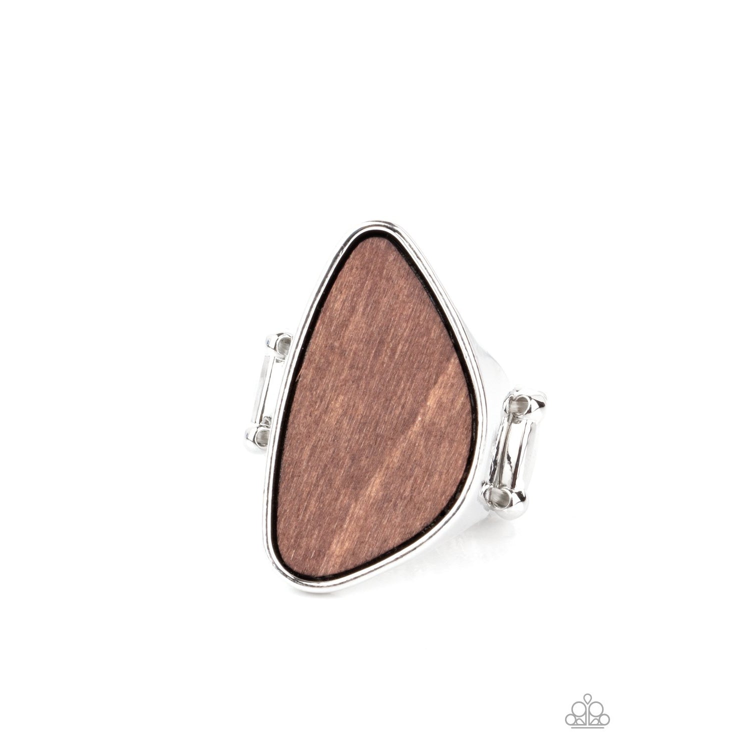 Perfectly Petrified - Brown Wooden Ring - Paparazzi Accessories - GlaMarous Titi Jewels