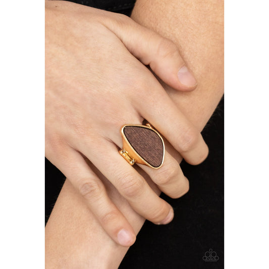 Perfectly Petrified - Gold Ring - Paparazzi Accessories - GlaMarous Titi Jewels