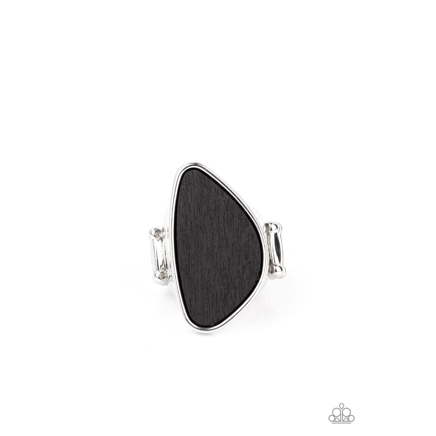 Perfectly Petrified - Black Wooden Ring - Paparazzi Accessories - GlaMarous Titi Jewels