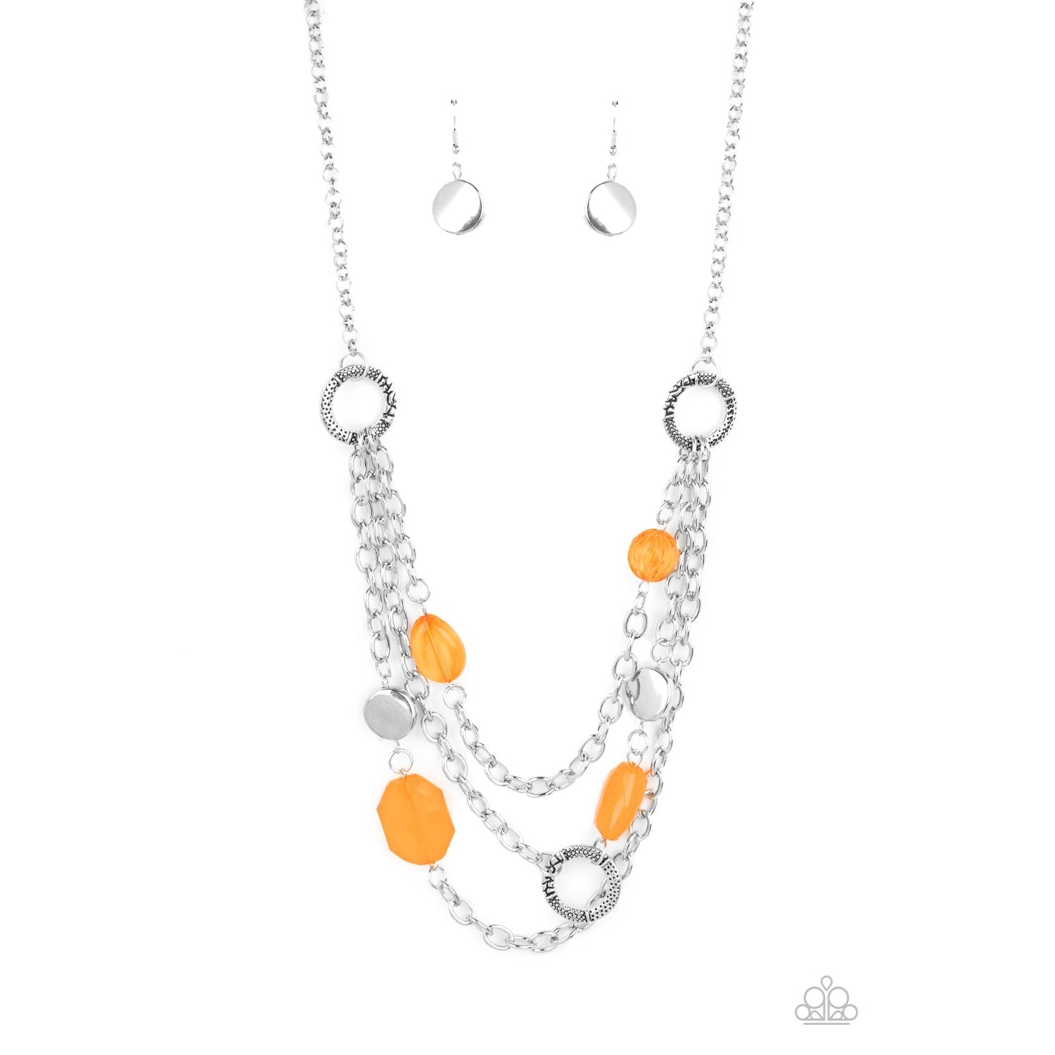 Oceanside Spa - Orange Necklace - Paparazzi Accessories - GlaMarous Titi Jewels