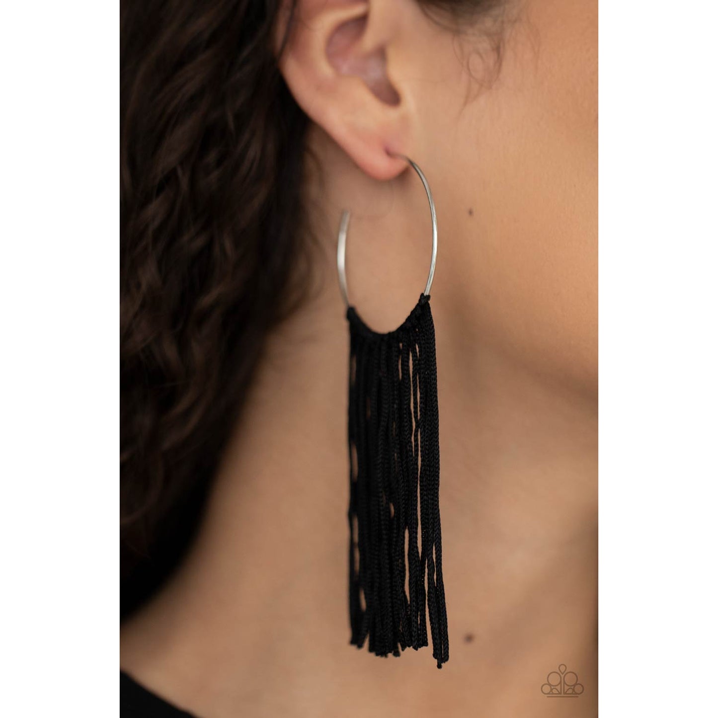 Flauntable Fringe - Black Fringe Earrings - Paparazzi Accessories - GlaMarous Titi Jewels