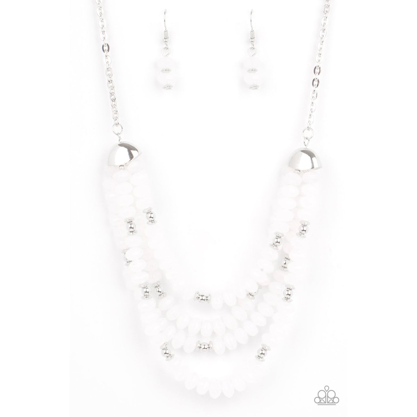 Best POSH-ible Taste - White Necklace - Paparazzi Accessories - GlaMarous Titi Jewels