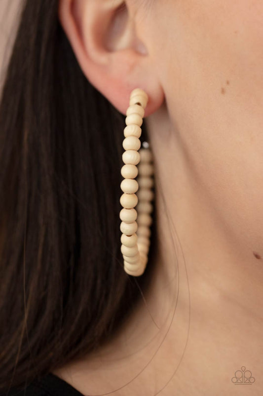 Should Have, Could Have, WOOD Have - White Earrings - Paparazzi Accessories - GlaMarous Titi Jewels