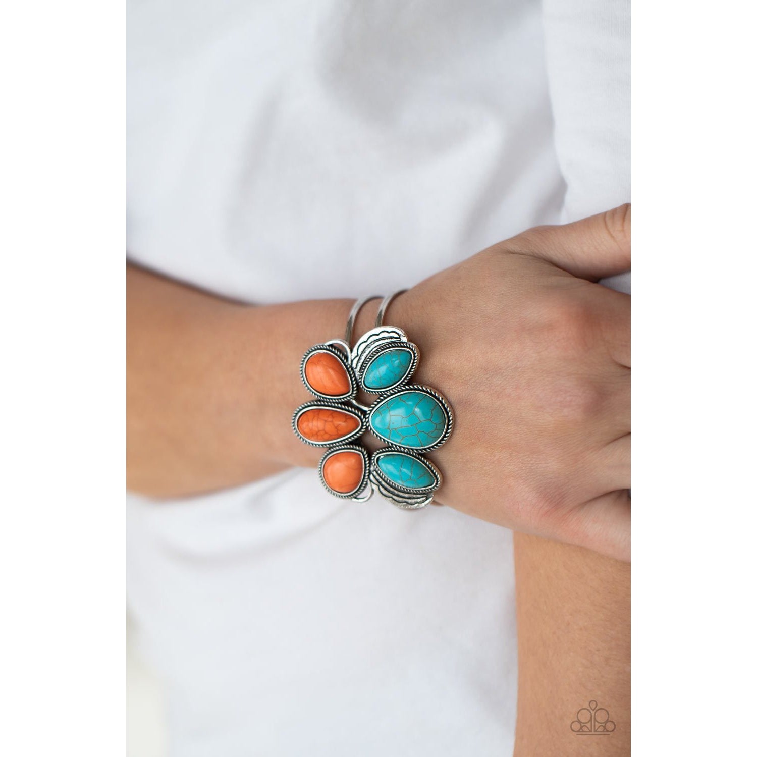 Botanical Badlands - Orange and Turquoise Bracelet - Paparazzi Accessories - GlaMarous Titi Jewels