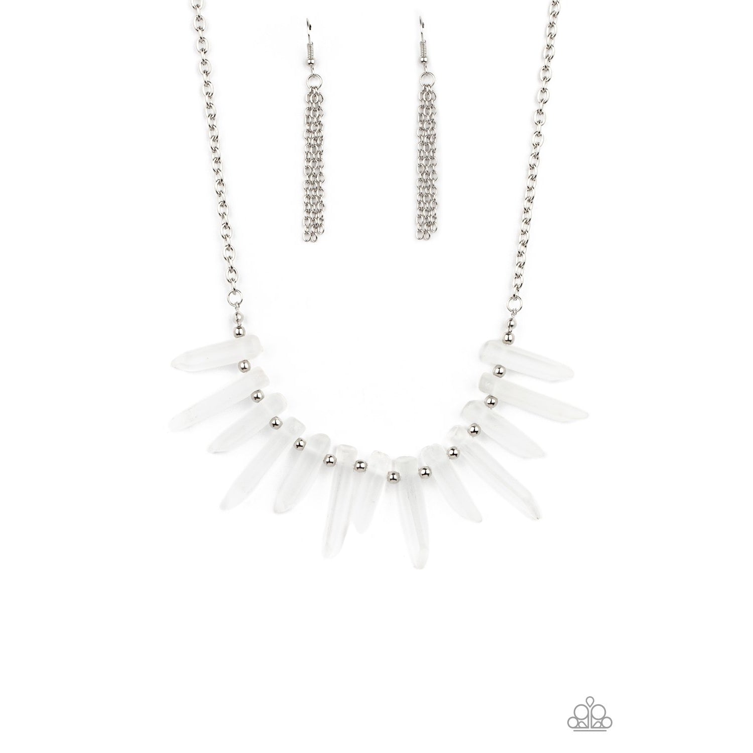 Ice Age Intensity - White Icicle Beads Necklace - Paparazzi Accessories - GlaMarous Titi Jewels