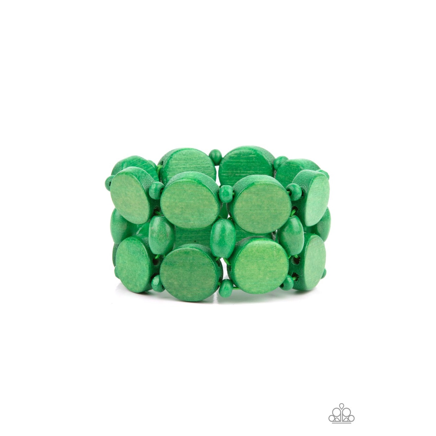 Beach Bravado - Green Wooden Bracelet - Paparazzi Accessories - GlaMarous Titi Jewels