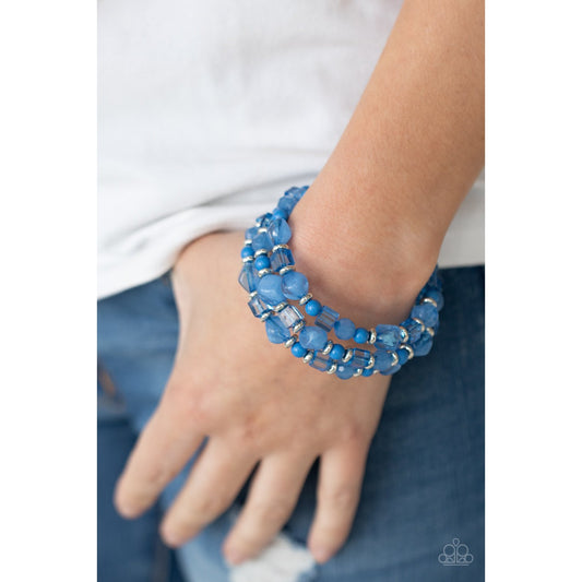 Girly Girl Glimmer - French Blue Bracelet - Paparazzi - GlaMarous Titi Jewels