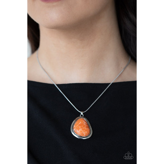 Canyon Oasis - Orange Stone Necklace - Paparazzi Accessories - GlaMarous Titi Jewels