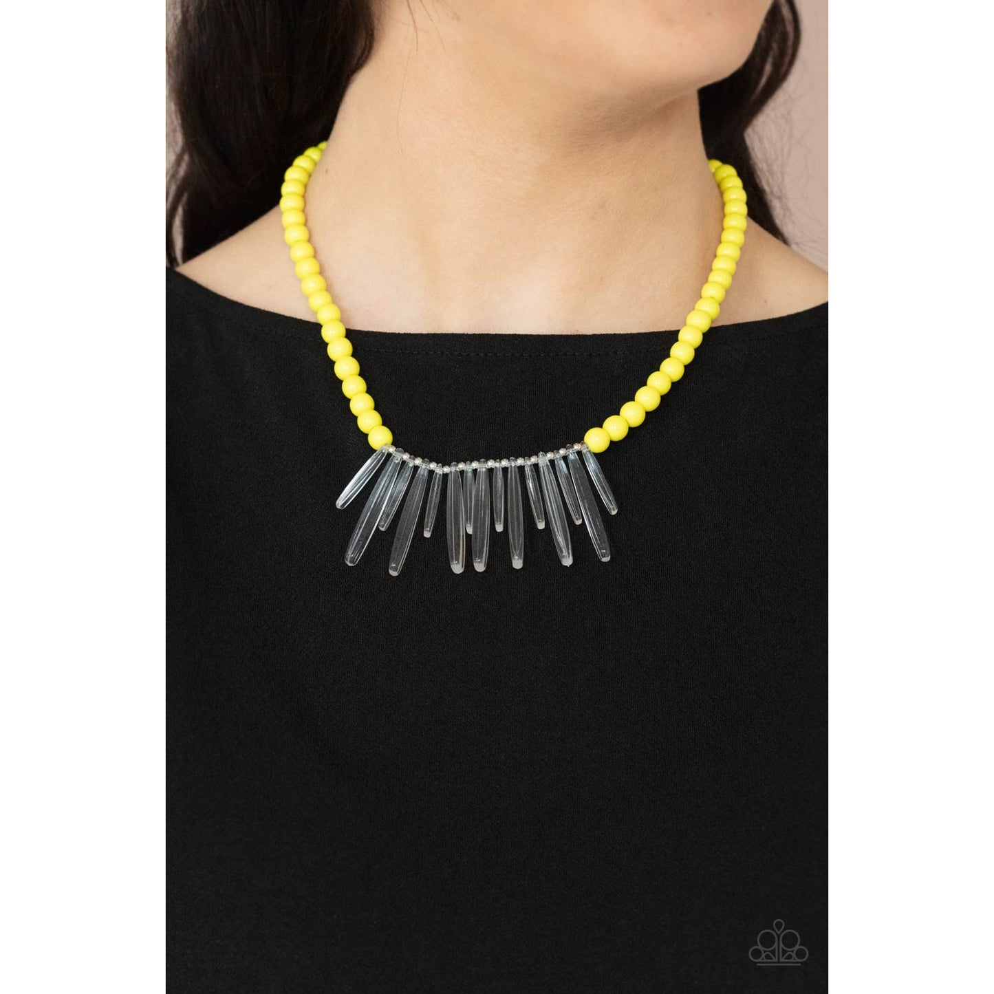 Icy Intimidation - Yellow Necklace - Paparazzi Accessories - GlaMarous Titi Jewels