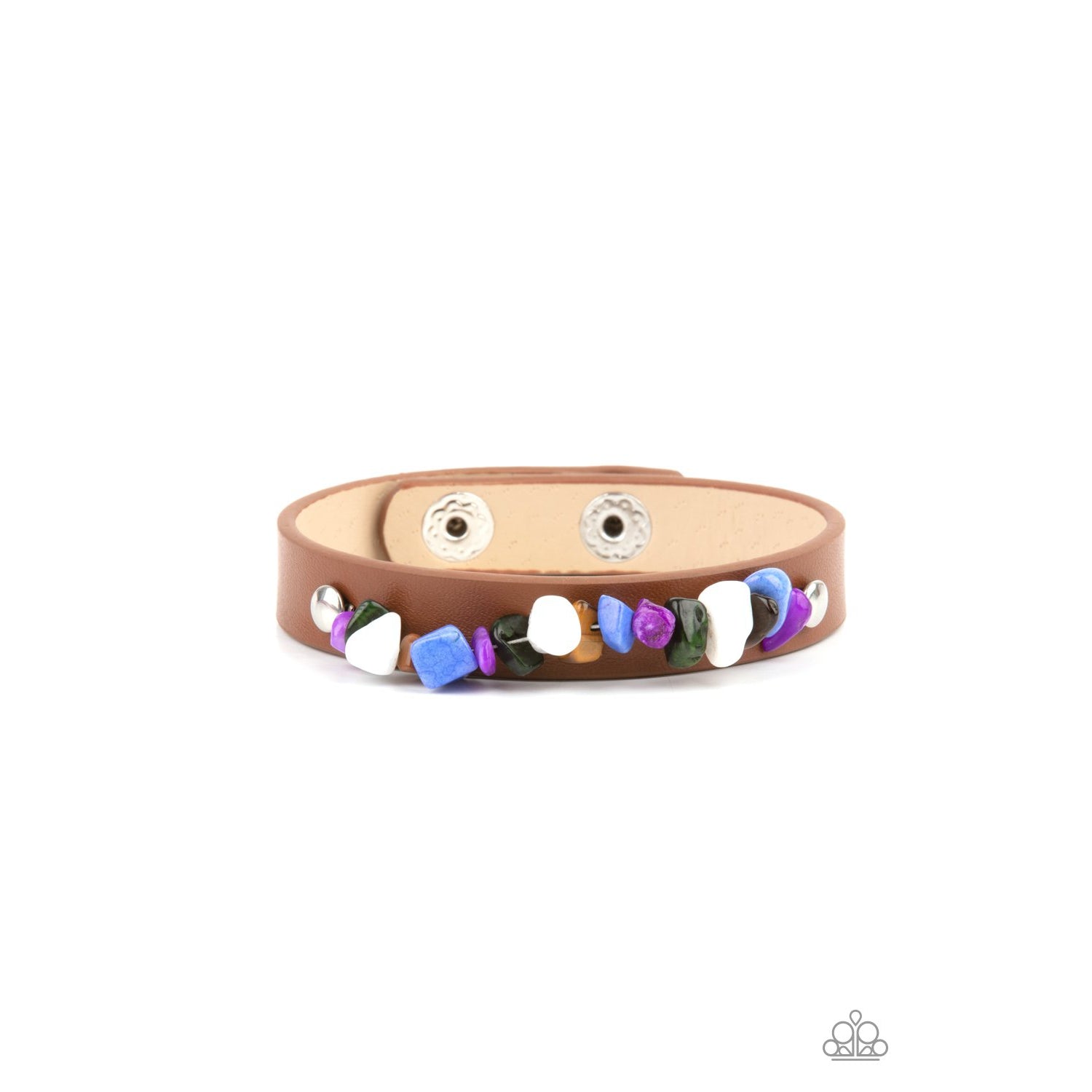 Pebble Paradise - Multi Leather Band Bracelet - Paparazzi Accessories - GlaMarous Titi Jewels