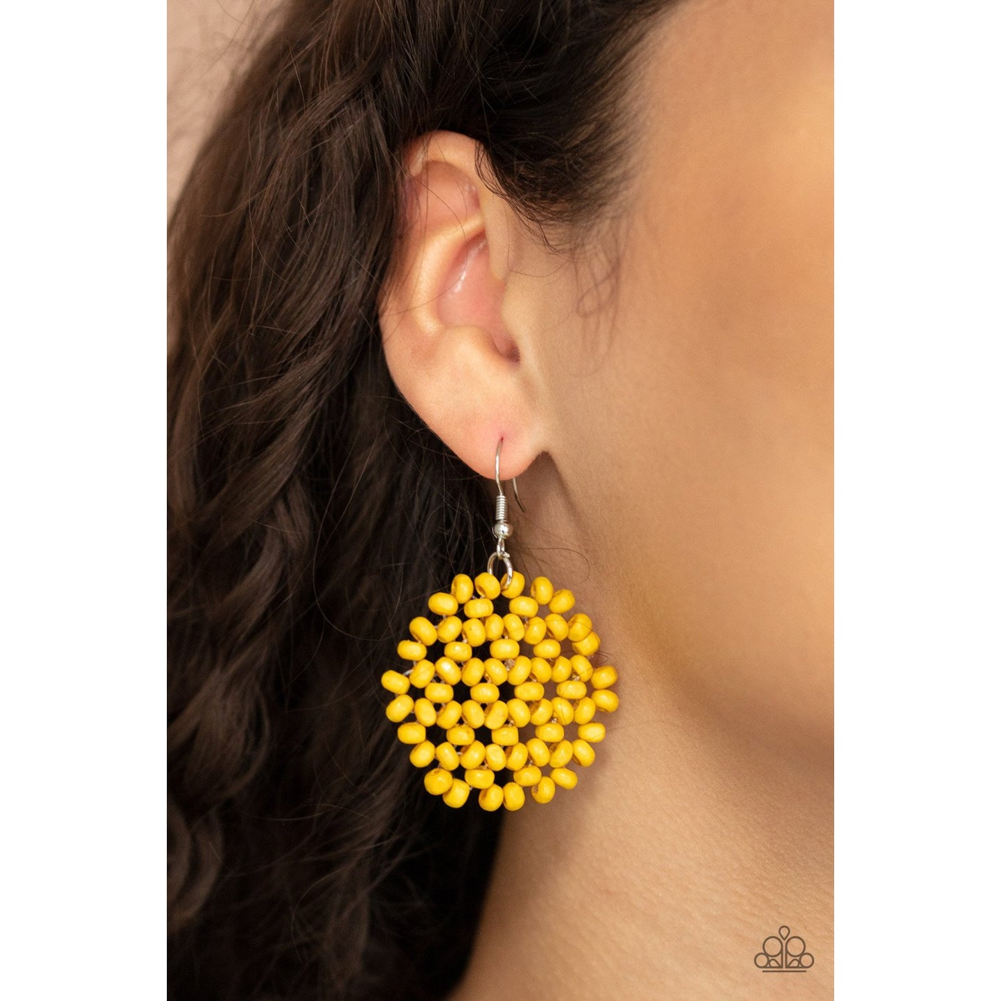 Summer Escapade - Yellow Wooden Earrings - Paparazzi Accessories - GlaMarous Titi Jewels
