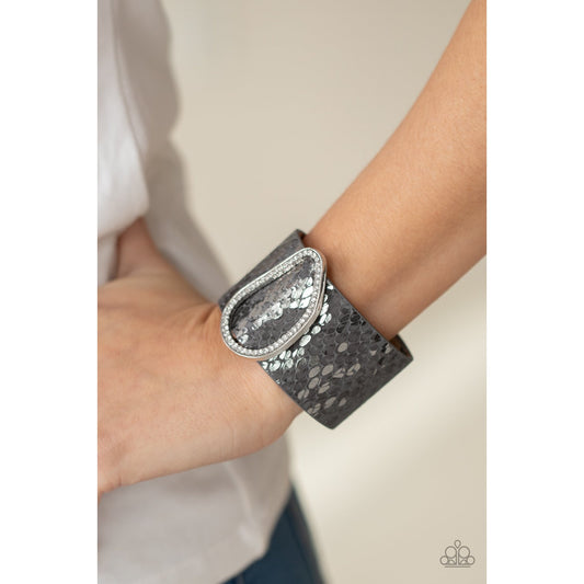 HISS-tory In The Making - Silver Leather Bracelet - Paparazzi Accessories - GlaMarous Titi Jewels
