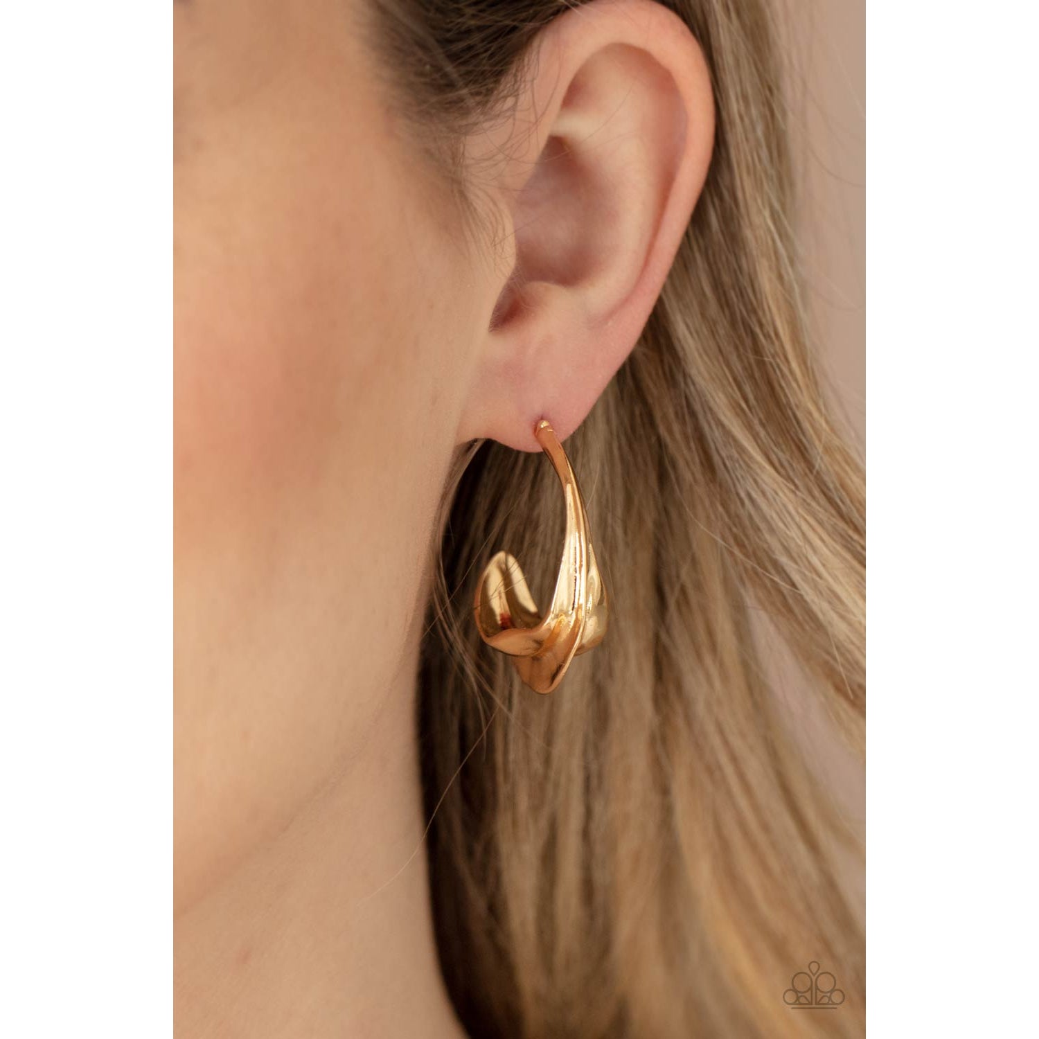 Modern Meltdown - Gold Earrings - Paparazzi Accessories - GlaMarous Titi Jewels