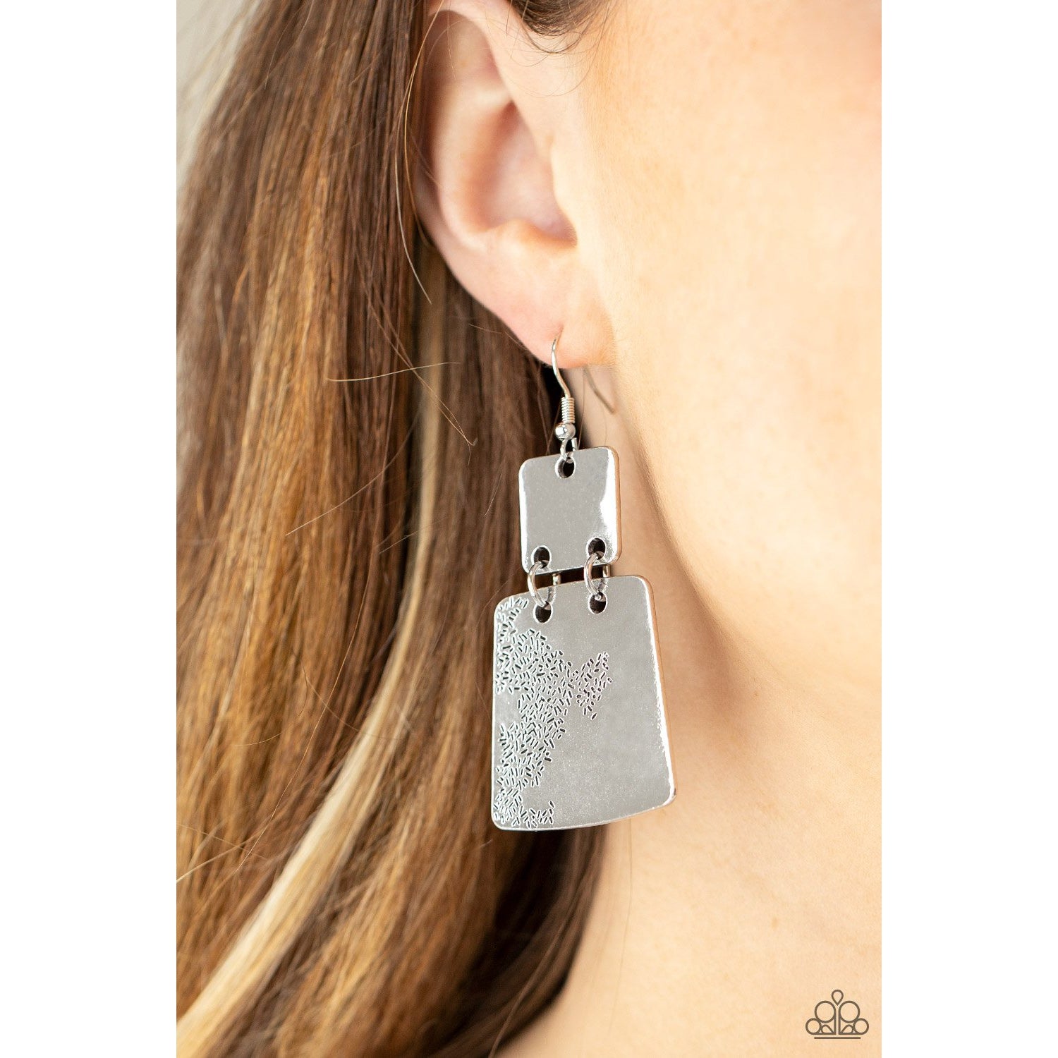 Tagging Along - Silver Earrings - Paparazzi Accessories - GlaMarous Titi Jewels