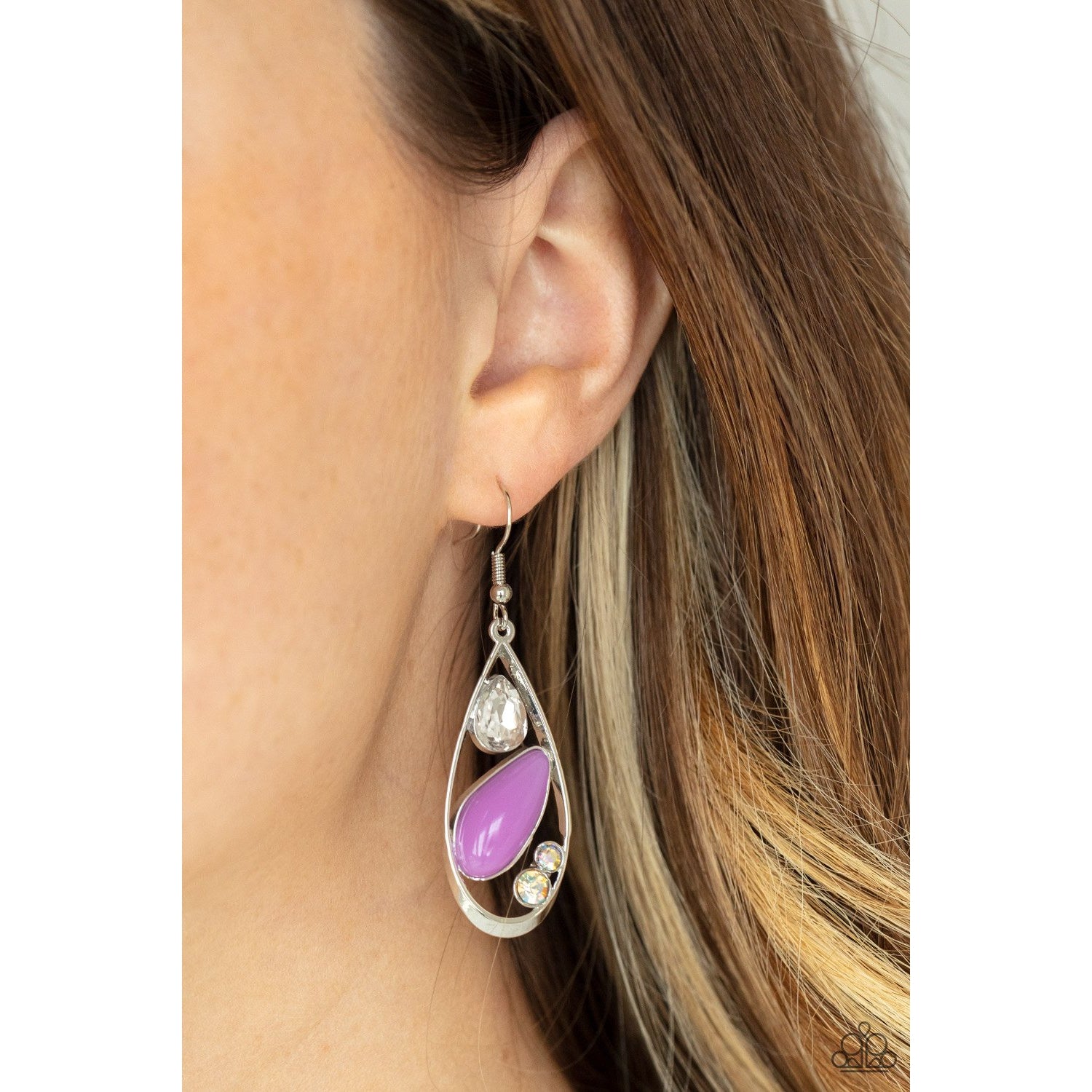 Harmonious Harbors - Purple Teardrop Earrings - Paparazzi Accessories - GlaMarous Titi Jewels