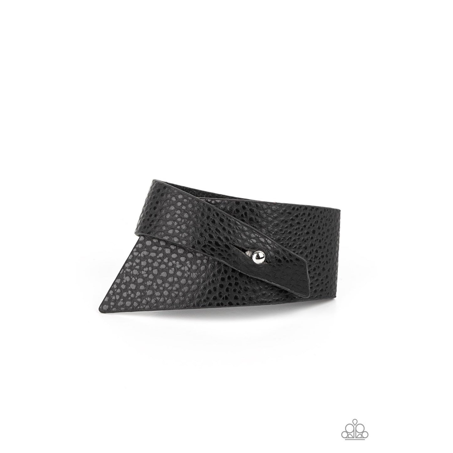 PIECE Offering - Black Leather Bracelet - Paparazzi Accessories - GlaMarous Titi Jewels