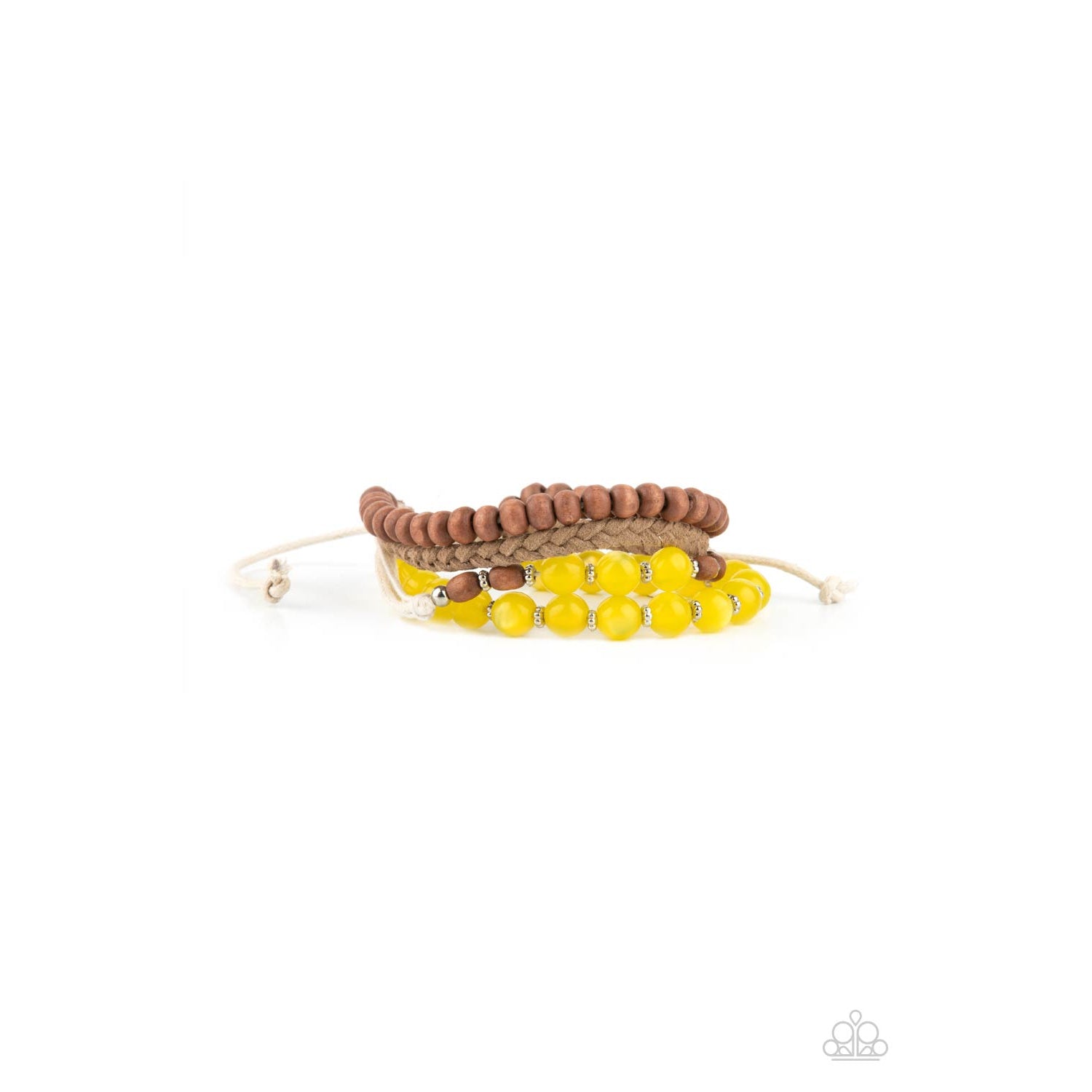 Down HOMESPUN - Yellow Bracelet - Paparazzi Accessories - GlaMarous Titi Jewels