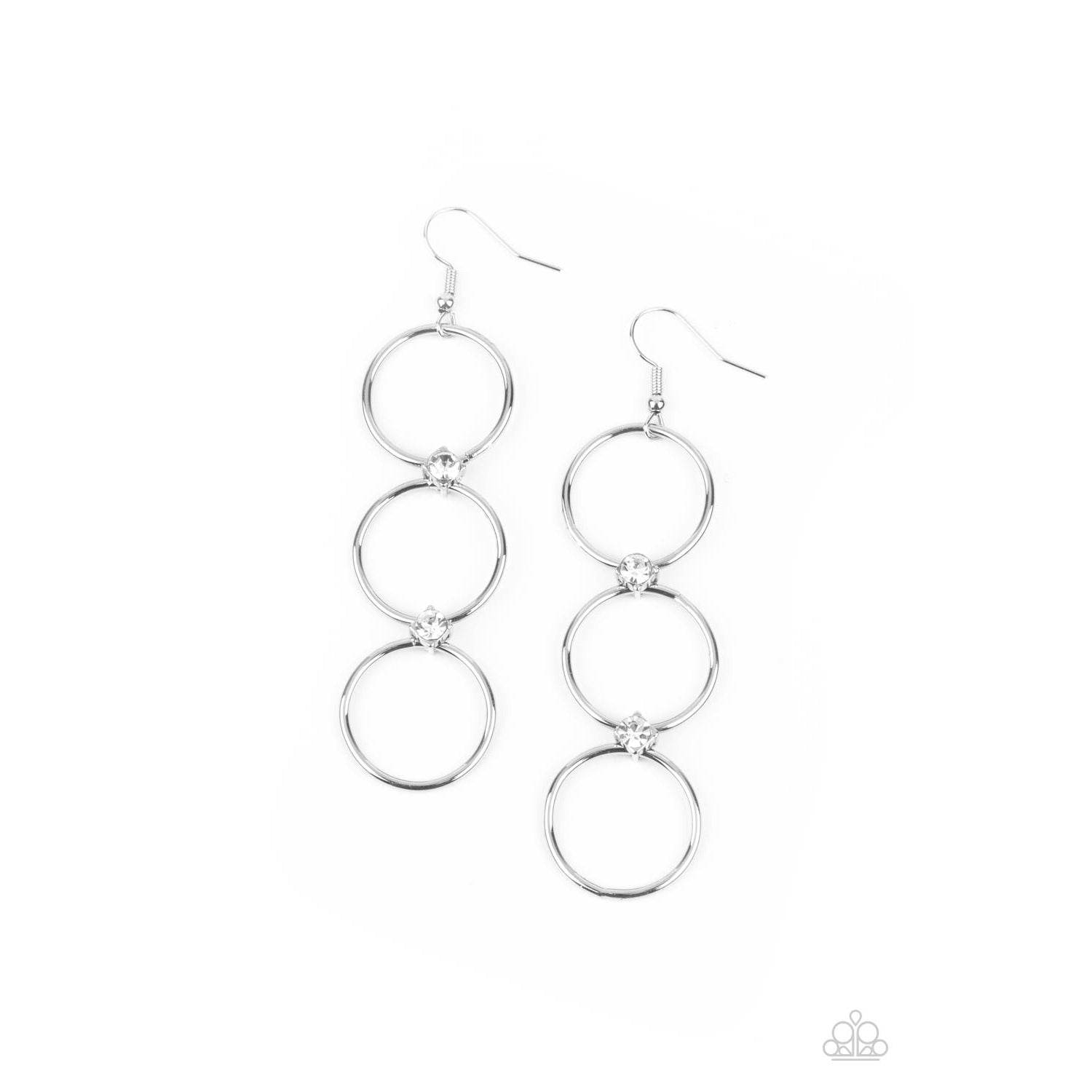 Refined Society - White Rhinestone Earrings - Paparazzi Accessories - GlaMarous Titi Jewels