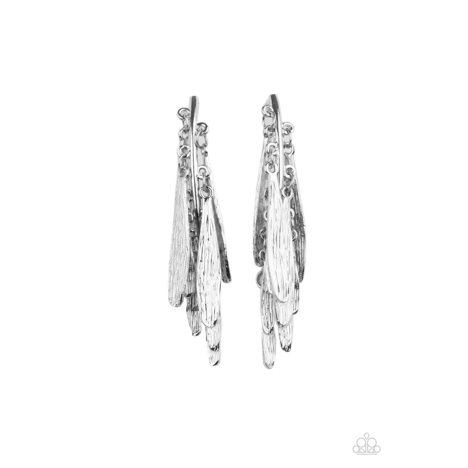 Pursuing The Plumes - Silver Earrings - Paparazzi Accessories - GlaMarous Titi Jewels