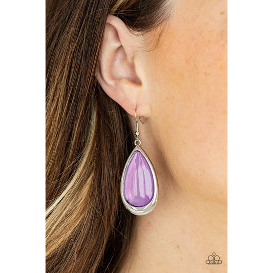 A World To SEER - Purple Teardrop Earrings - Paparazzi Accessories - GlaMarous Titi Jewels