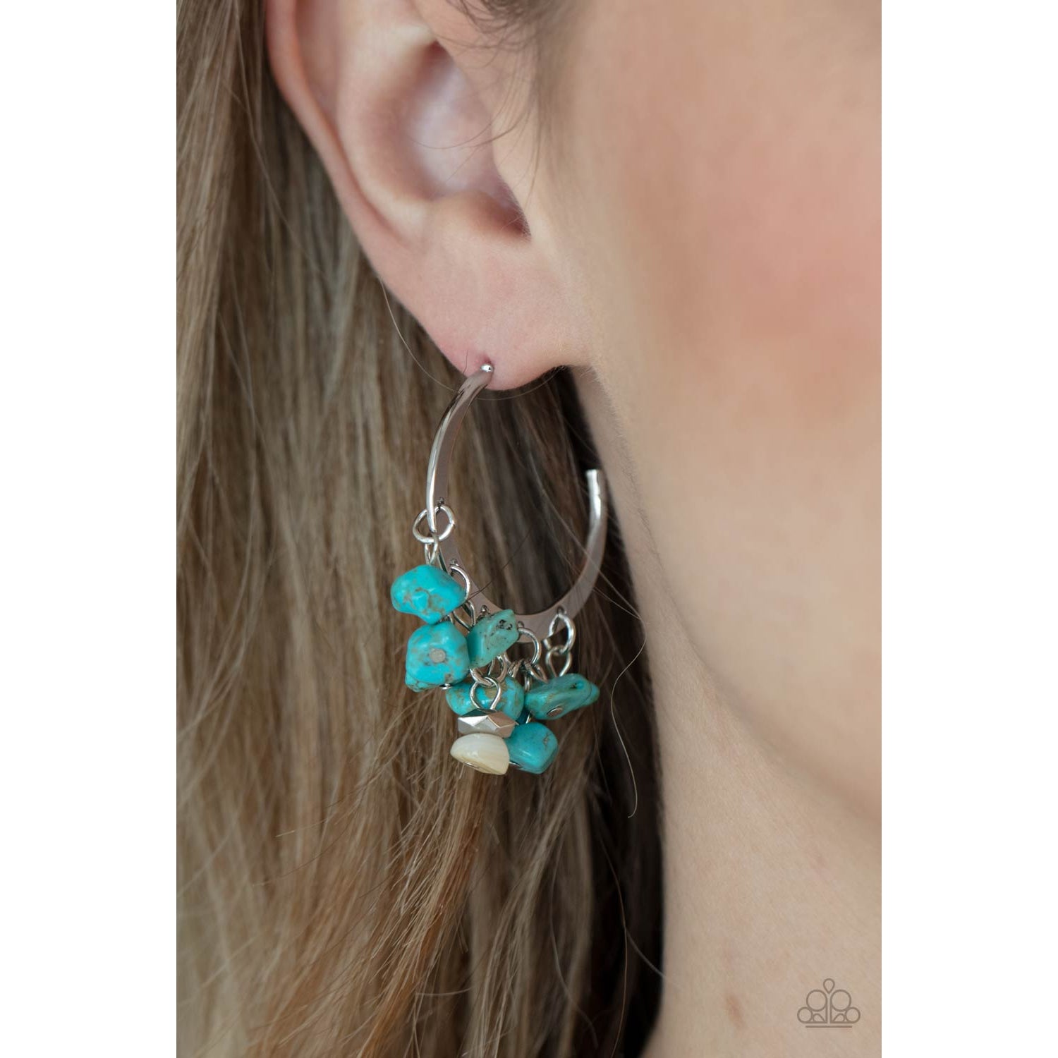 Gorgeously Grounding - Blue Pebbles Earrings - Paparazzi Accessories - GlaMarous Titi Jewels