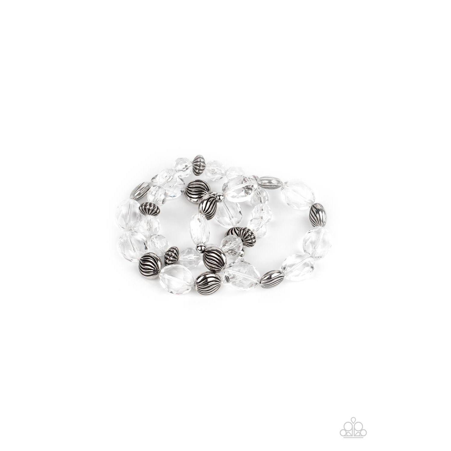 Crystal Charisma - White Bracelet - Paparazzi Accessories - GlaMarous Titi Jewels