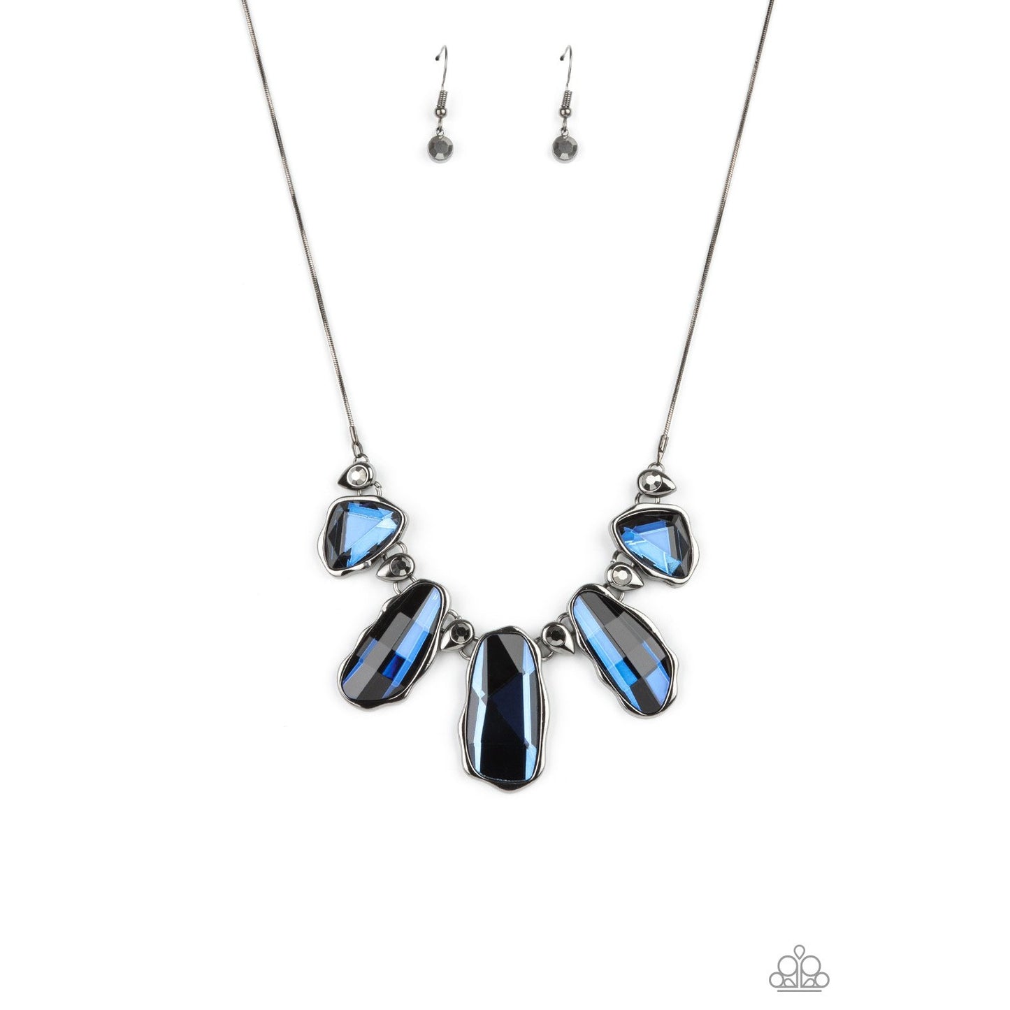 Cosmic Cocktail - Blue Rhinestone Necklace - Paparazzi Accessories - GlaMarous Titi Jewels