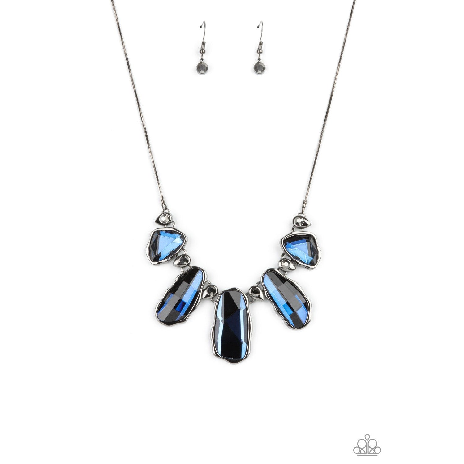 Cosmic Cocktail - Blue Rhinestone Necklace - Paparazzi Accessories - GlaMarous Titi Jewels