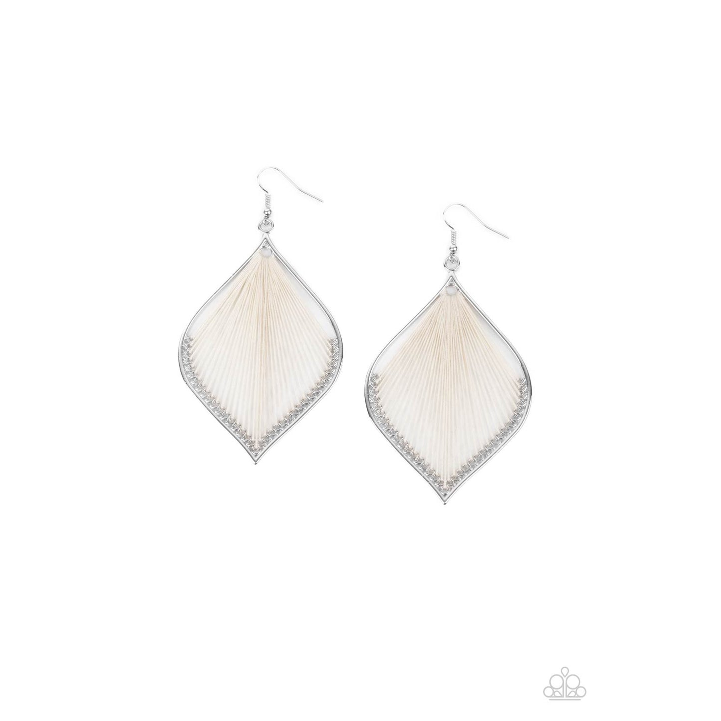 String Theory - White Earrings - Paparazzi Accessories - GlaMarous Titi Jewels